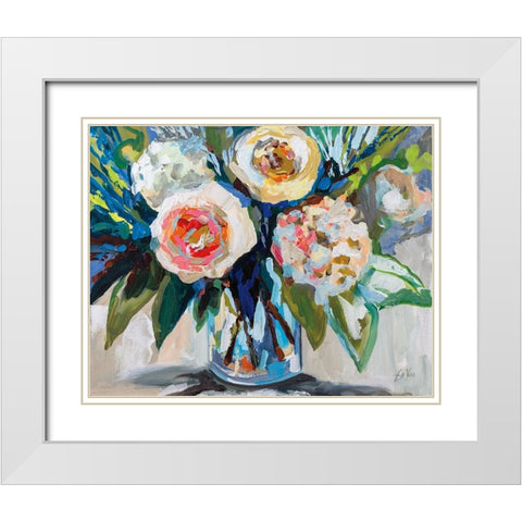 Flourish White Modern Wood Framed Art Print with Double Matting by Vertentes, Jeanette