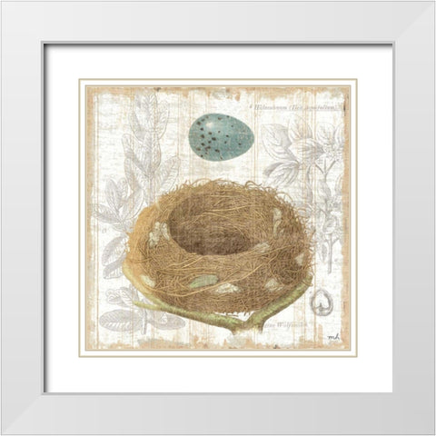 Botanical Nest III White Modern Wood Framed Art Print with Double Matting by Hershey, Moira