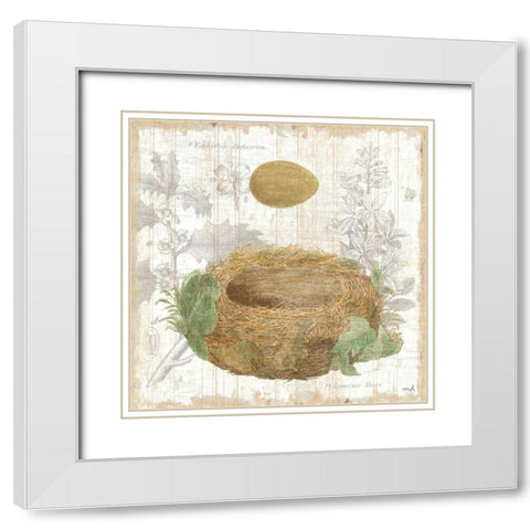 Botanical Nest IV White Modern Wood Framed Art Print with Double Matting by Hershey, Moira