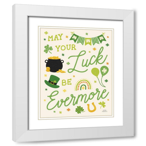 Shamrock Wishes III Light White Modern Wood Framed Art Print with Double Matting by Marshall, Laura