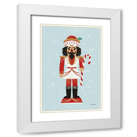 Holiday Cheer Nutcrackers III White Modern Wood Framed Art Print with Double Matting by Thorns, Becky