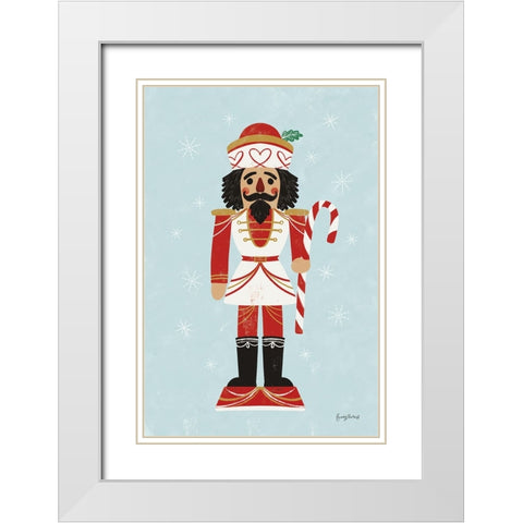 Holiday Cheer Nutcrackers III White Modern Wood Framed Art Print with Double Matting by Thorns, Becky