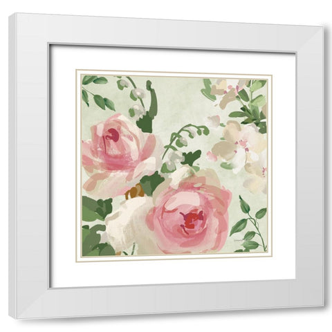 Impressionist Garden V White Modern Wood Framed Art Print with Double Matting by Nai, Danhui