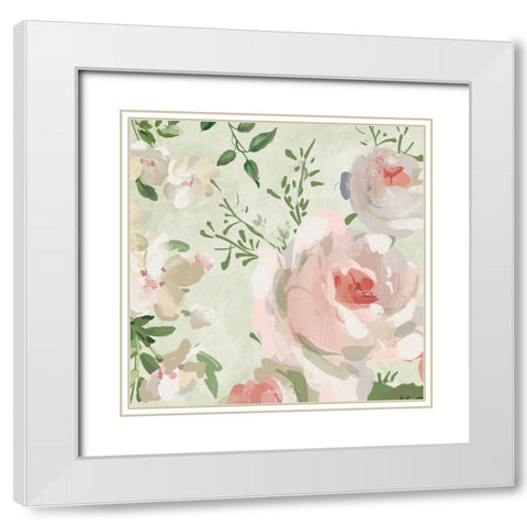 Impressionist Garden VI White Modern Wood Framed Art Print with Double Matting by Nai, Danhui