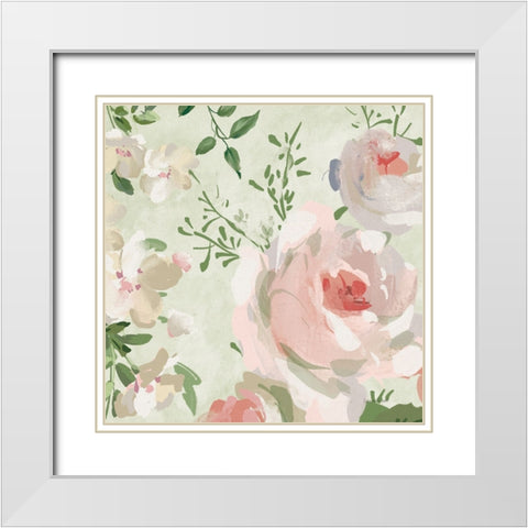 Impressionist Garden VI White Modern Wood Framed Art Print with Double Matting by Nai, Danhui
