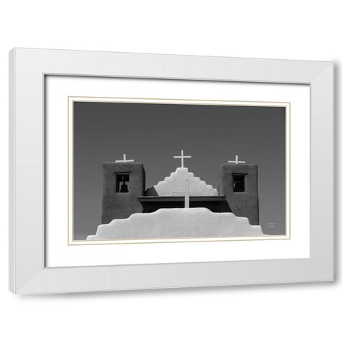 Four Crosses White Modern Wood Framed Art Print with Double Matting by Larson, Nathan