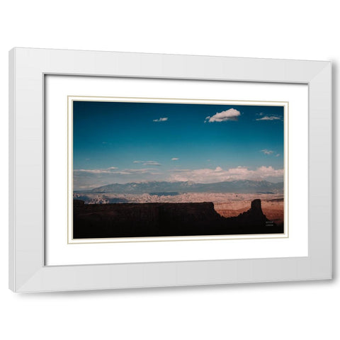 Southwest Layers White Modern Wood Framed Art Print with Double Matting by Larson, Nathan