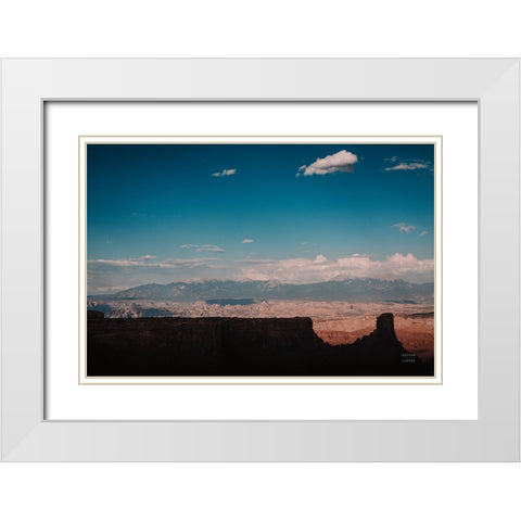 Southwest Layers White Modern Wood Framed Art Print with Double Matting by Larson, Nathan