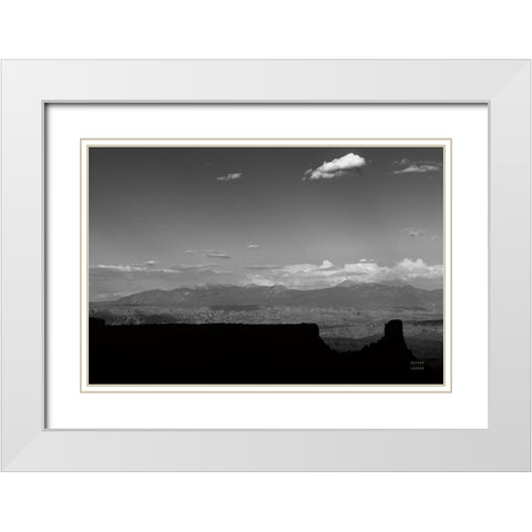 Southwest Layers BW White Modern Wood Framed Art Print with Double Matting by Larson, Nathan