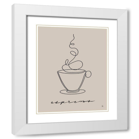 Cafe Espresso White Modern Wood Framed Art Print with Double Matting by Adams, Sarah