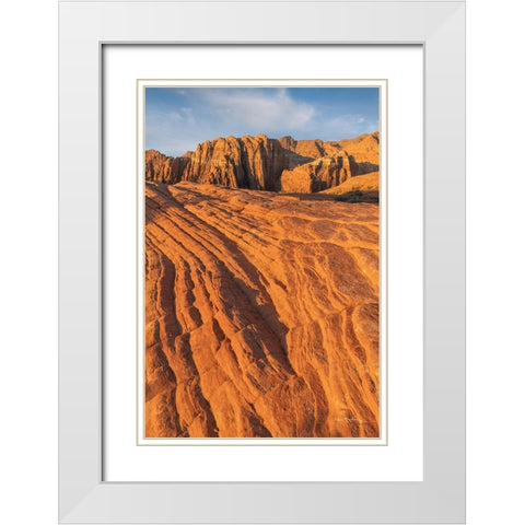 Cross Bed Sandstone White Modern Wood Framed Art Print with Double Matting by Majchrowicz, Alan