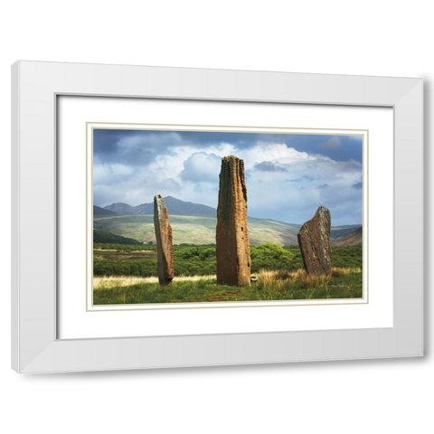 Machrie Moor Standing Stones White Modern Wood Framed Art Print with Double Matting by Majchrowicz, Alan