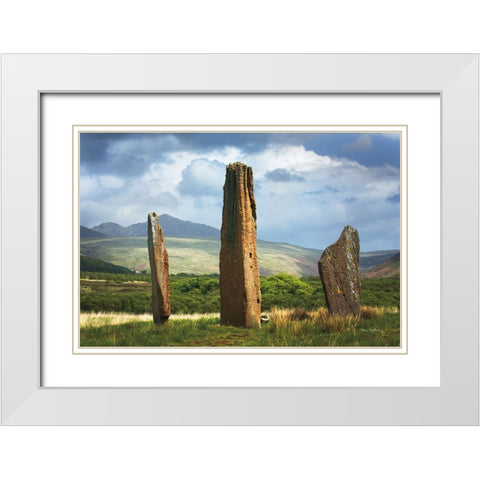 Machrie Moor Standing Stones White Modern Wood Framed Art Print with Double Matting by Majchrowicz, Alan