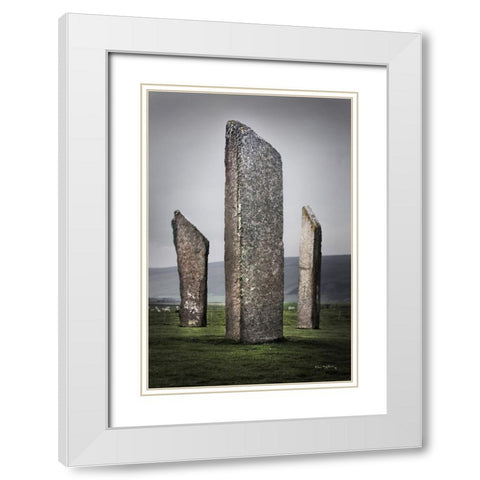 Standing Stones of Steness White Modern Wood Framed Art Print with Double Matting by Majchrowicz, Alan