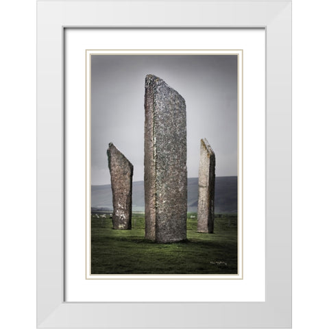 Standing Stones of Steness White Modern Wood Framed Art Print with Double Matting by Majchrowicz, Alan