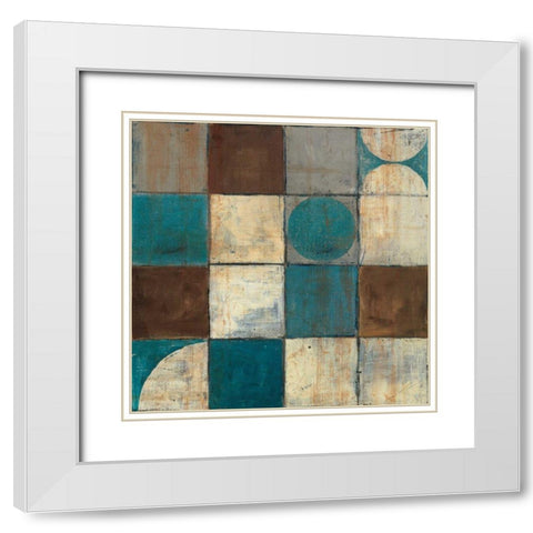 Tango Detail II - Blue Brown White Modern Wood Framed Art Print with Double Matting by Schick, Mike