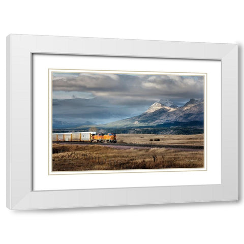 Train III White Modern Wood Framed Art Print with Double Matting by Majchrowicz, Alan