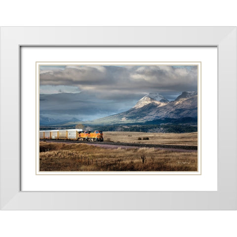 Train III White Modern Wood Framed Art Print with Double Matting by Majchrowicz, Alan