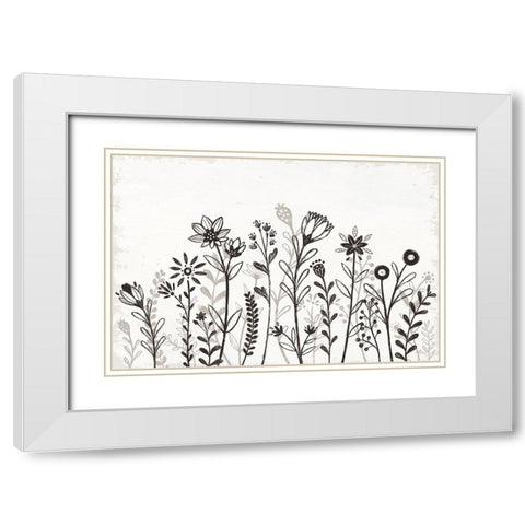 Our Nest IX Florals White Modern Wood Framed Art Print with Double Matting by Penner, Janelle