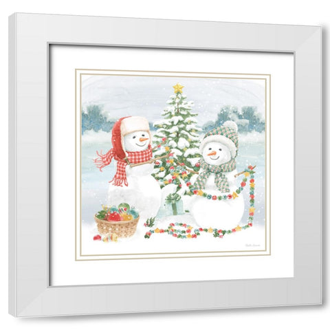 Snow Day II White Modern Wood Framed Art Print with Double Matting by Grove, Beth