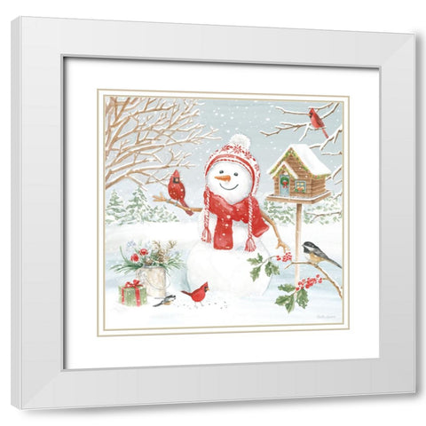 Snow Day V White Modern Wood Framed Art Print with Double Matting by Grove, Beth