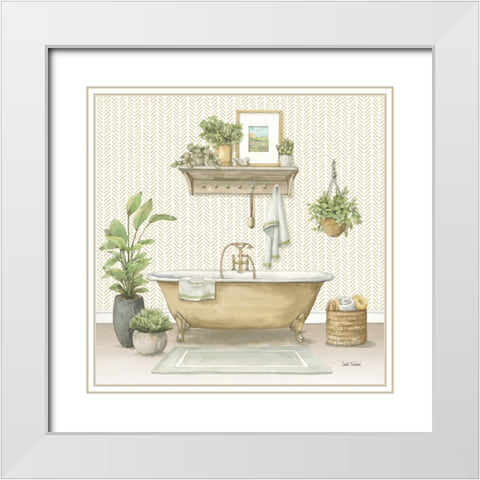 Serene Bath II White Modern Wood Framed Art Print with Double Matting by Trimbach, Leslie