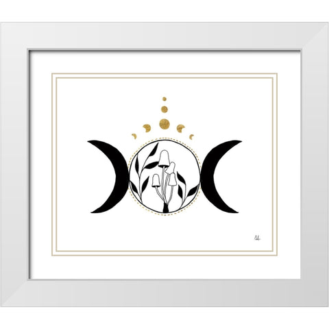 Mystical Mushrooms I White Modern Wood Framed Art Print with Double Matting by Adams, Sarah