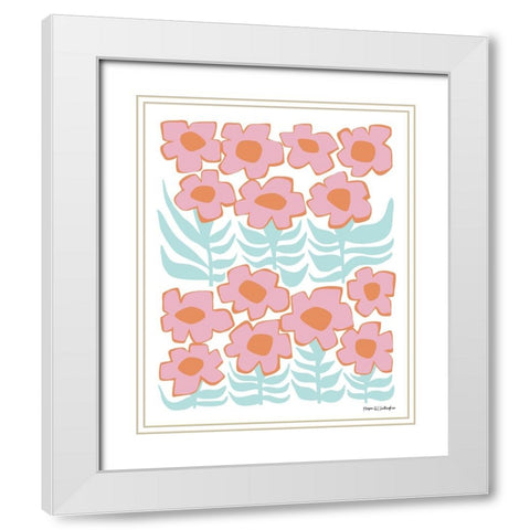 Flower Power III Light Pastel White Modern Wood Framed Art Print with Double Matting by Gallagher, Megan
