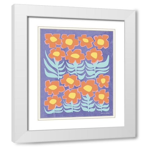 Flower Power III Dark Pastel White Modern Wood Framed Art Print with Double Matting by Gallagher, Megan