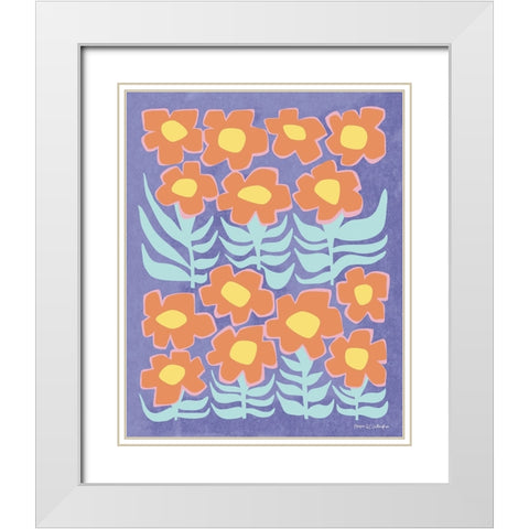 Flower Power III Dark Pastel White Modern Wood Framed Art Print with Double Matting by Gallagher, Megan