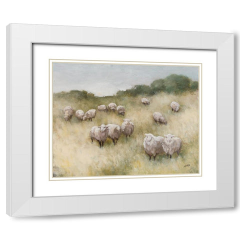 Flock White Modern Wood Framed Art Print with Double Matting by Purinton, Julia