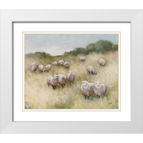 Flock White Modern Wood Framed Art Print with Double Matting by Purinton, Julia
