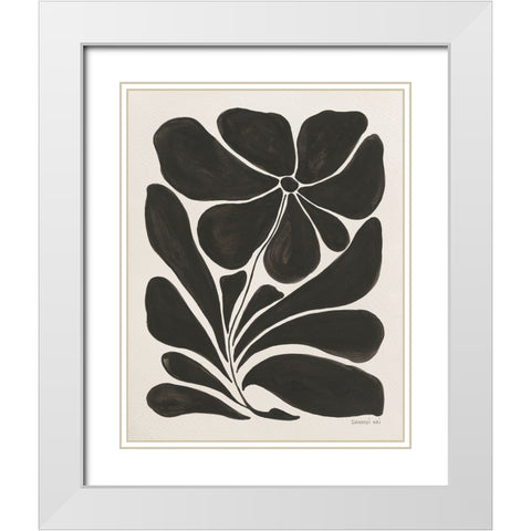 Blooming Joy I White Modern Wood Framed Art Print with Double Matting by Nai, Danhui