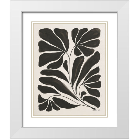 Blooming Joy II White Modern Wood Framed Art Print with Double Matting by Nai, Danhui