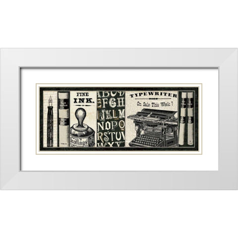 Librarian II White Modern Wood Framed Art Print with Double Matting by Pela Studio