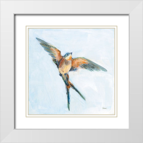 Barn Swallow Flight I White Modern Wood Framed Art Print with Double Matting by Schlabach, Sue