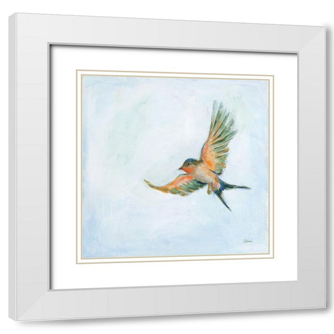 Barn Swallow Flight III White Modern Wood Framed Art Print with Double Matting by Schlabach, Sue