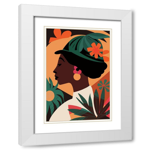 Boho Woman III White Modern Wood Framed Art Print with Double Matting by Escalante, Omar