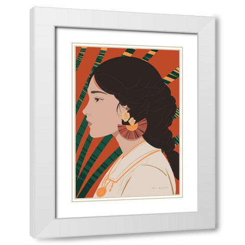 Boho Woman IV White Modern Wood Framed Art Print with Double Matting by Escalante, Omar