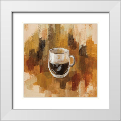 Abstract Coffee III White Modern Wood Framed Art Print with Double Matting by Vassileva, Silvia