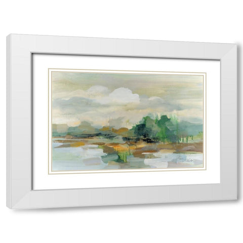 Clear Horizon White Modern Wood Framed Art Print with Double Matting by Vassileva, Silvia