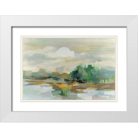 Clear Horizon White Modern Wood Framed Art Print with Double Matting by Vassileva, Silvia