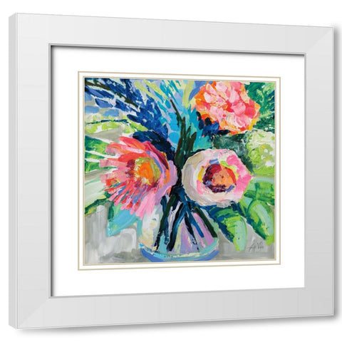 Because Im Happy White Modern Wood Framed Art Print with Double Matting by Vertentes, Jeanette