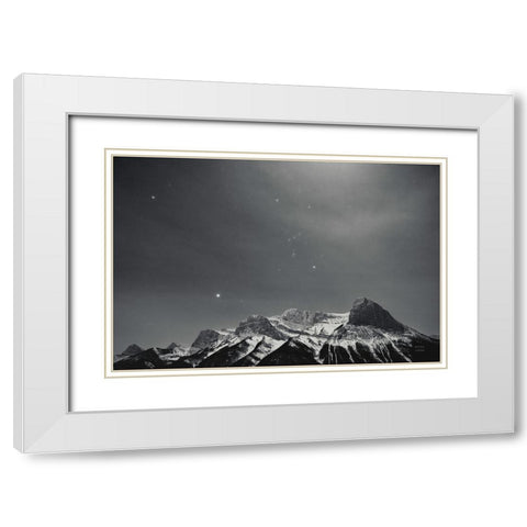Orion BW White Modern Wood Framed Art Print with Double Matting by Larson, Nathan
