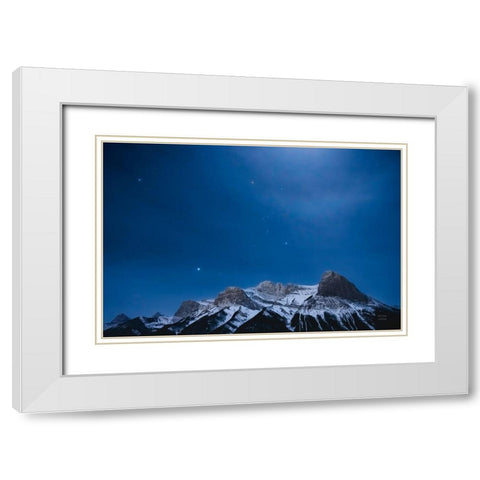 Orion Bright White Modern Wood Framed Art Print with Double Matting by Larson, Nathan