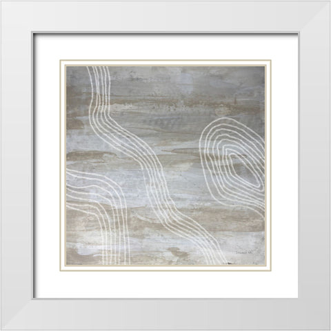 Beige Abstract I White Modern Wood Framed Art Print with Double Matting by Nai, Danhui