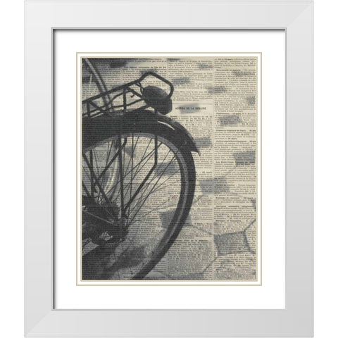 La Bicyclette III - Crop White Modern Wood Framed Art Print with Double Matting by Olivier, Marc