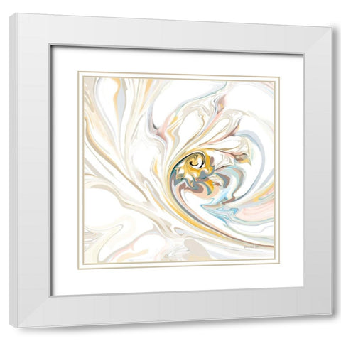 Psychedelic Neutral I White Modern Wood Framed Art Print with Double Matting by Nai, Danhui