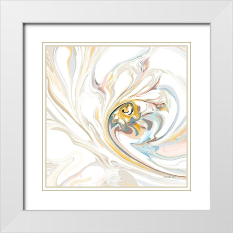 Psychedelic Neutral I White Modern Wood Framed Art Print with Double Matting by Nai, Danhui