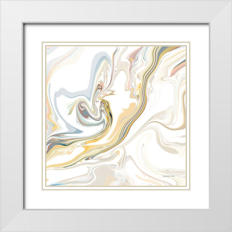 Psychedelic Neutral II White Modern Wood Framed Art Print with Double Matting by Nai, Danhui